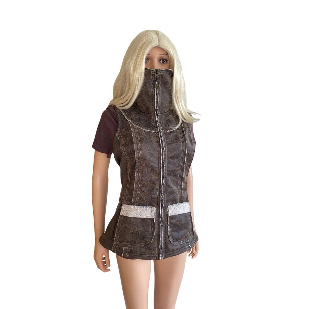 NWT KUHL Womens Dani Sherpa Vest Italian Faux Leather Shearling S Brown MSRP$219 - Picture 5 of 17